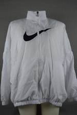 NWT Womens Nike Sportswear Essential Woven Jacket DM6181 100 White Black sz L XL