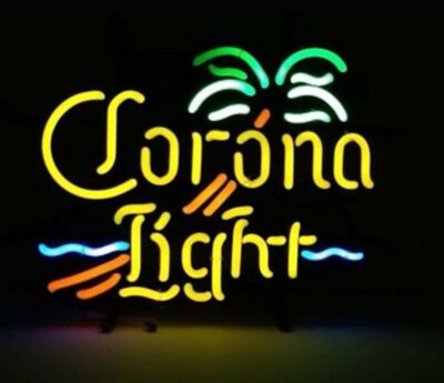 Corona Light Beer Palm Tree 20''x16'' Neon Light Lamp Sign Bar Open Wall Decor Pub