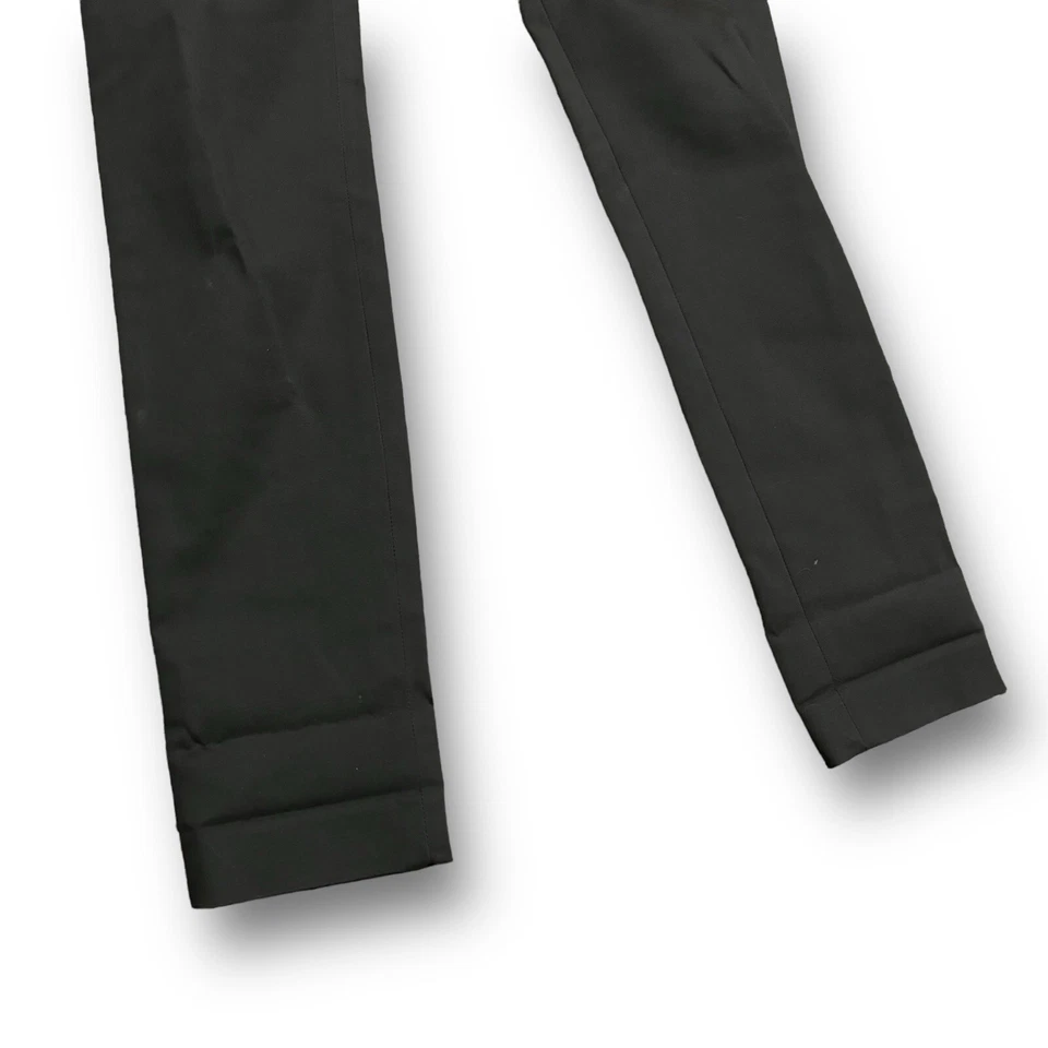 Calça fina feminina Club Monaco acabamento em couro sintético cintura média cinza tamanho 2/28 x 31 - Imagem 3 de 4