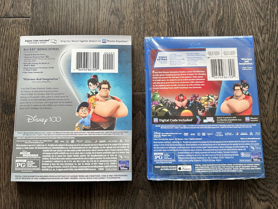 Wreck-It Ralph Multi-Screen Disney 100 Ed. (Blu-ray + DVD + Digital Code) NEW - Image 2 of 2