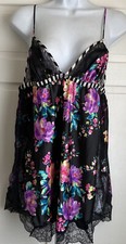 Victoria  s Secret Black Floral Silky Babydoll Nightie Gown Large