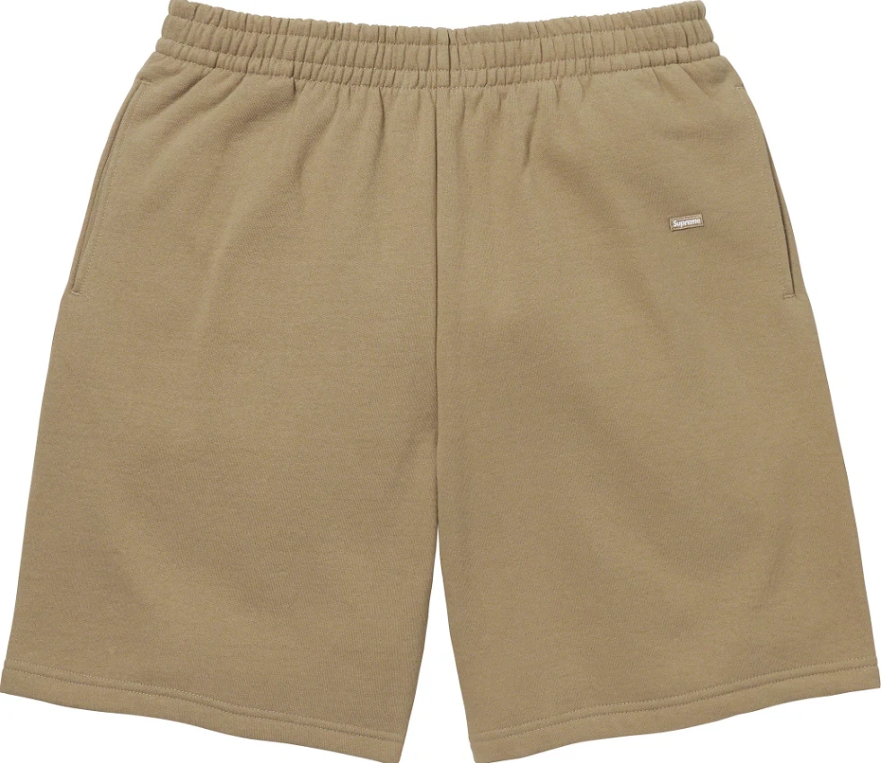 Supreme FW23 petite boîte logo sweatshort sweat short court sable foncé taille moyenne