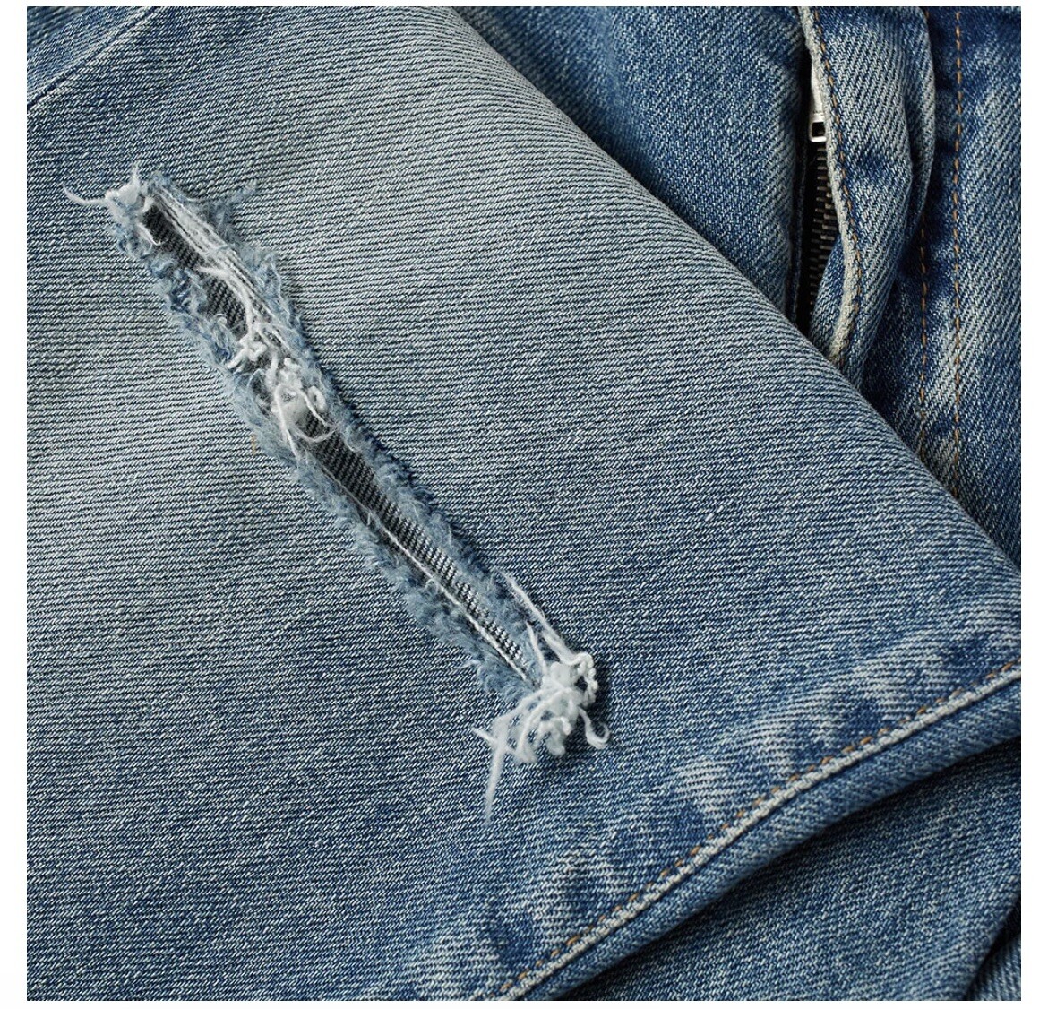 Jeans skinny SAINT LAURENT in denim blu elasticizzato con ginocchia distrutte taglia 33