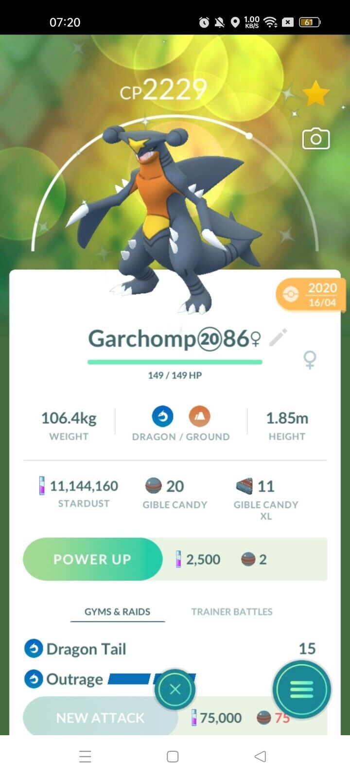 Shiny Garchomp ( Gible Evolution ) Pokemon Trade Go