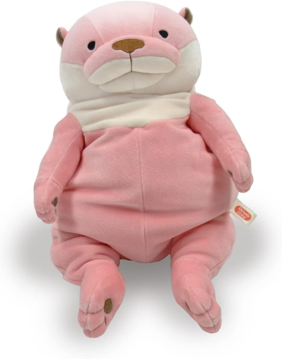 Shinada Global Mochi Kawauso Otter Plush Peach Pink L 30cm Japan