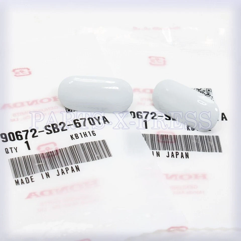 PAR DE TAPAS DE PARACHOQUES DE MATRÍCULA ORIGINALES HONDA CIVIC Y ACURA 90672-SB2-670YA Foto 3 de 4