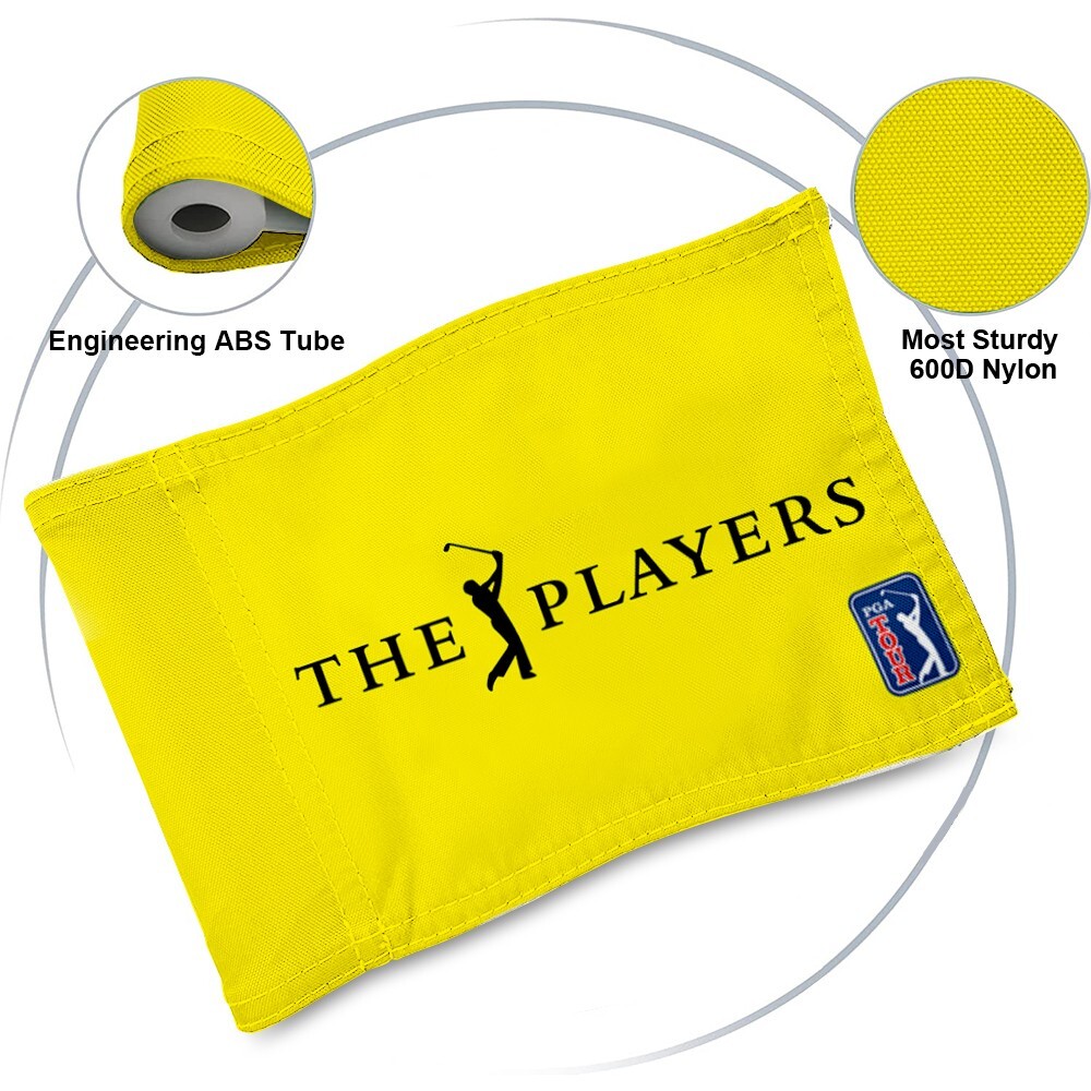 The Players Golf  Pin Flag PGA Tour  Regulation Tube Flag 8x6Inch Yellow