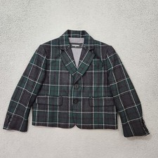 Dsquared2 Sport Coat Womens 44 Green Tartan Plaid Two Button Lines Wool Blend