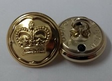 Genuine British Issue Royal Crown And Border Buttons x 2- NEW