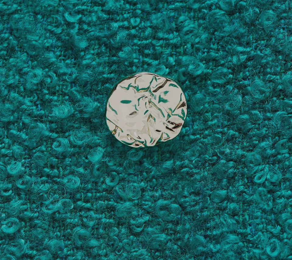 NUEVO Blazer Dennis Basso Regular 12 Doble Pecho Sólido Boucle en Jade QVC 1422 Foto 3 de 4