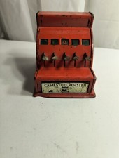 Vtg Durable Toy And Novelty Co. Cash Register Red Metal
