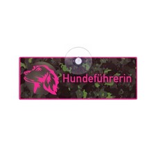 Jagdschild mit Saugnapf, Hundef&uuml;hrerin Langhaar, Hundeschild