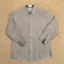 Nick Graham Shirt Mens Large Blue Geometric Long Sleeve Button Up