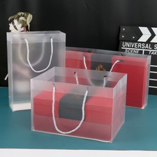 10X Emballage Sac avec Poignée Transparent PVC Mariage Faveurs Fête Cadeau Shop