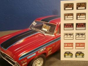 12 GARAGE DIORAMA FOR SALE SIGNS 1:24 1:25 SCALE MODEL CARS OR TRUCKS