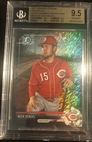 NICK SENZEL 2017 BOWMAN CHROME RC BLACK SHIM REFRACTOR TRUE 1 Of 1 BGS 9.5 10