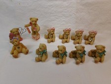 Lot of 11 Vintage Assorted Miniature Enesco Cherished Teddies Figurines