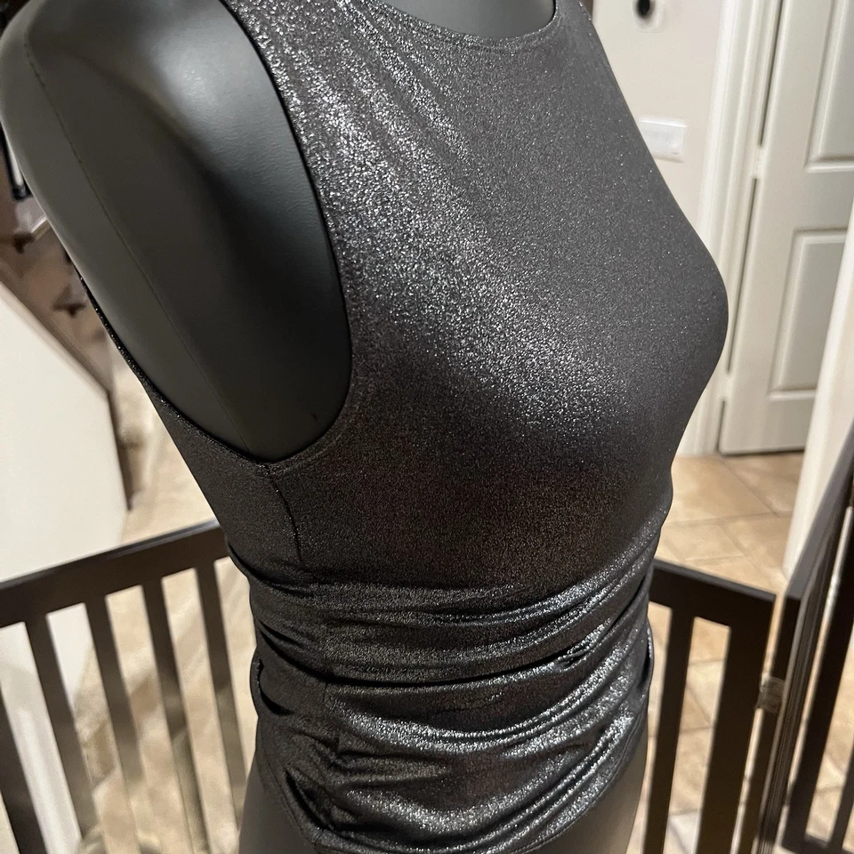 Divided H&M Black Shimmer Tank Top Women- Size Small - Image 3 of 4