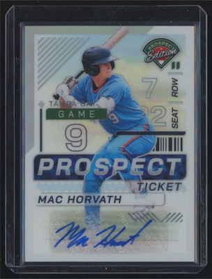 2024 Panini Prospects Mac Horvath Auto Tampa Bay Rays #19