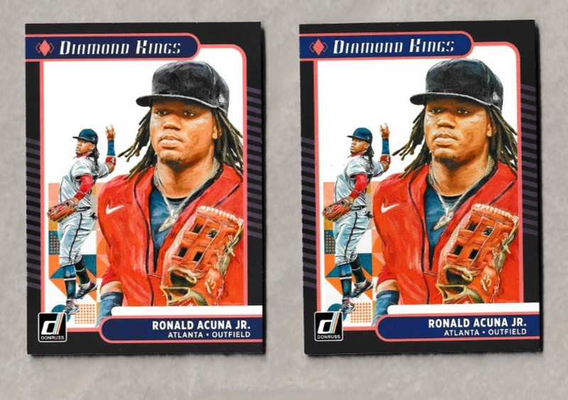 (2) 2021 Panini Donruss Diamond Kings #16 RONALD ACUNA Lot Atlanta Braves