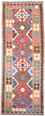 Tash 294x84 cm Vintage Türkische Handarbeit Afghan Modern Wollteppich Kelim Rug