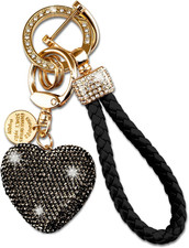 Heart-Shaped Bling Keychain Wristlet for Women and Girls - Stylish Accessory