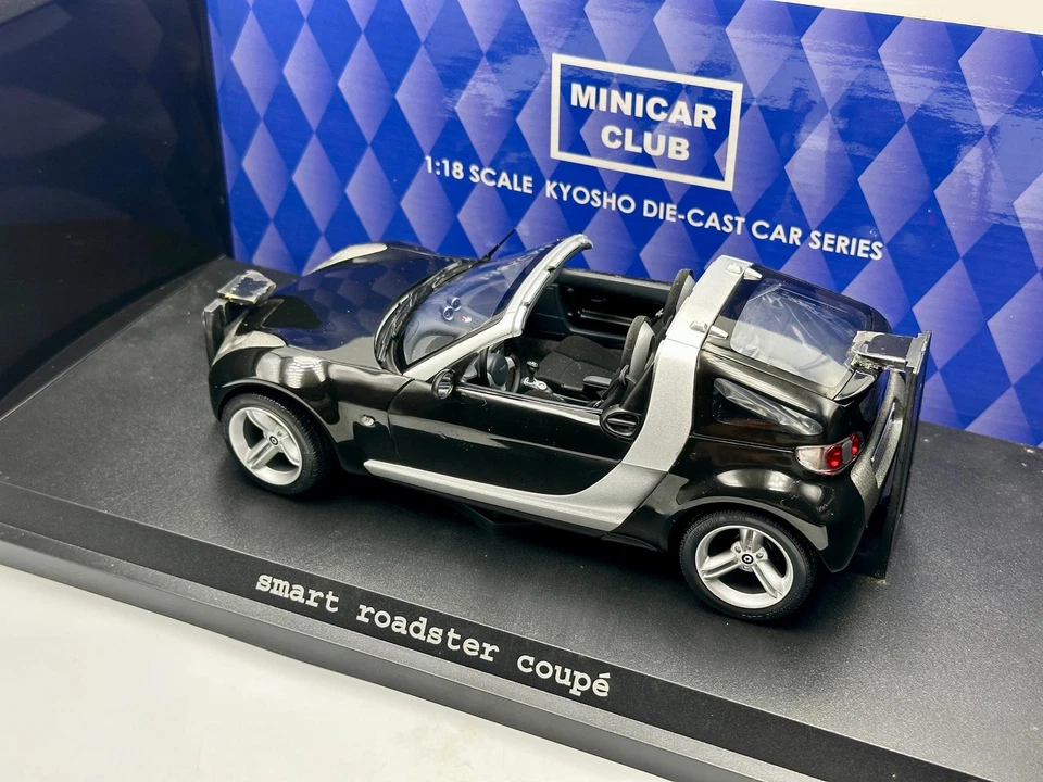 1:18 Smart Roadster Coupe -- Black/Silver -- Kyosho 09103BK - Image 2 of 4