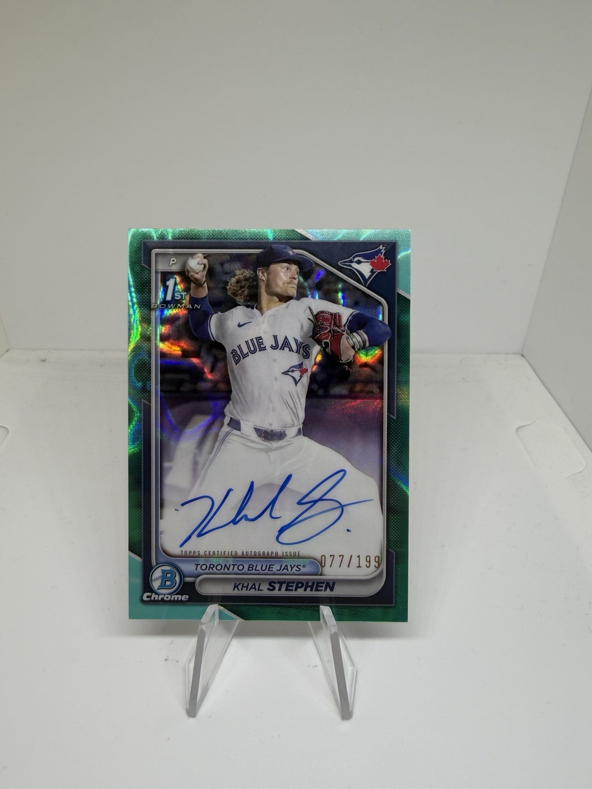 2024 Bowman Chrome Draft Khal Stephen 1st Aqua Lava Auto /199