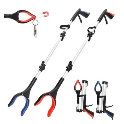 2 Pack Grabber Reacher Tool, 36'' Extra Long Heavy Duty Folding Orange+blue