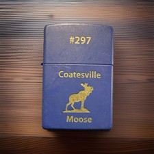 Zippo Coatesville Moose #297 Blue Lighter Bradford PA Made in USA