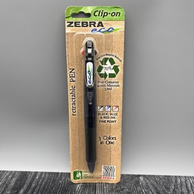 Zebra Eco Fine Point Three Color Retractable  Pen 0.7 mm Fine Blue Red Black