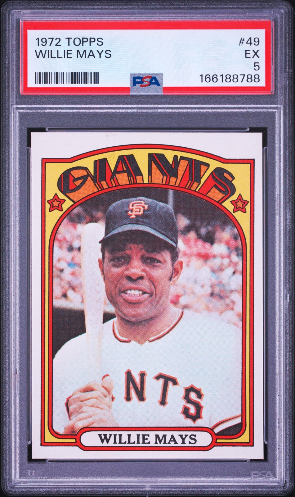 1972 TOPPS #49 WILLIE MAYS PSA 5