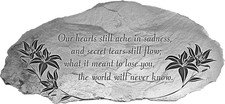 Our Hearts Still Ache Memorial Garden Stone, Metal Garden Stepping Stone for Gra