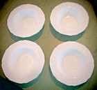 (4) Vintage Indiana Glass Orange Blossom Flat Rimmed Bowls #1