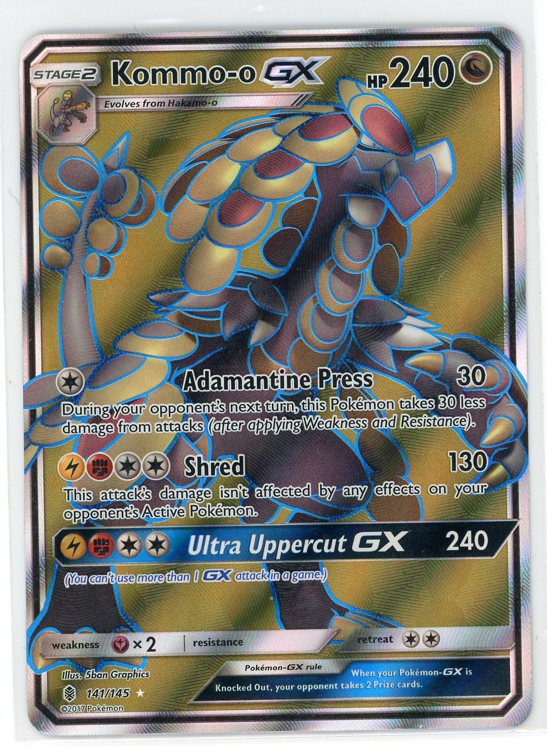 Pokémon TCG - Kommo-o GX 141/145 - Guardians Rising - Full Art