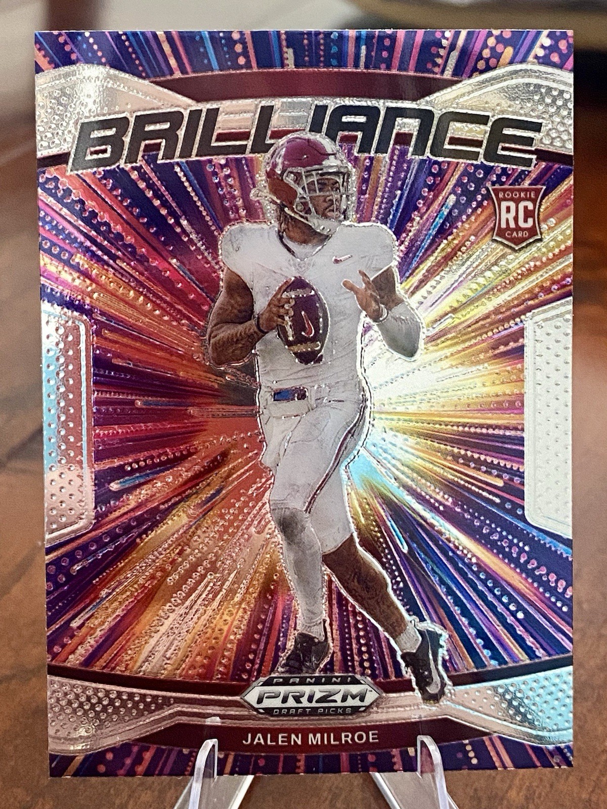2025 Prizm Draft Picks Jalen Milroe RC #9 Brilliance Base Alabama Crimson Tide