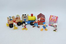 Disney Mickey Mouse Melissa  Doug 12pc Wooden Train Set Figures Buildings Etc