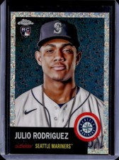 2022 Topps Chrome Platinum Julio Rodriguez RC Rose Gold Mini Diamond #/75