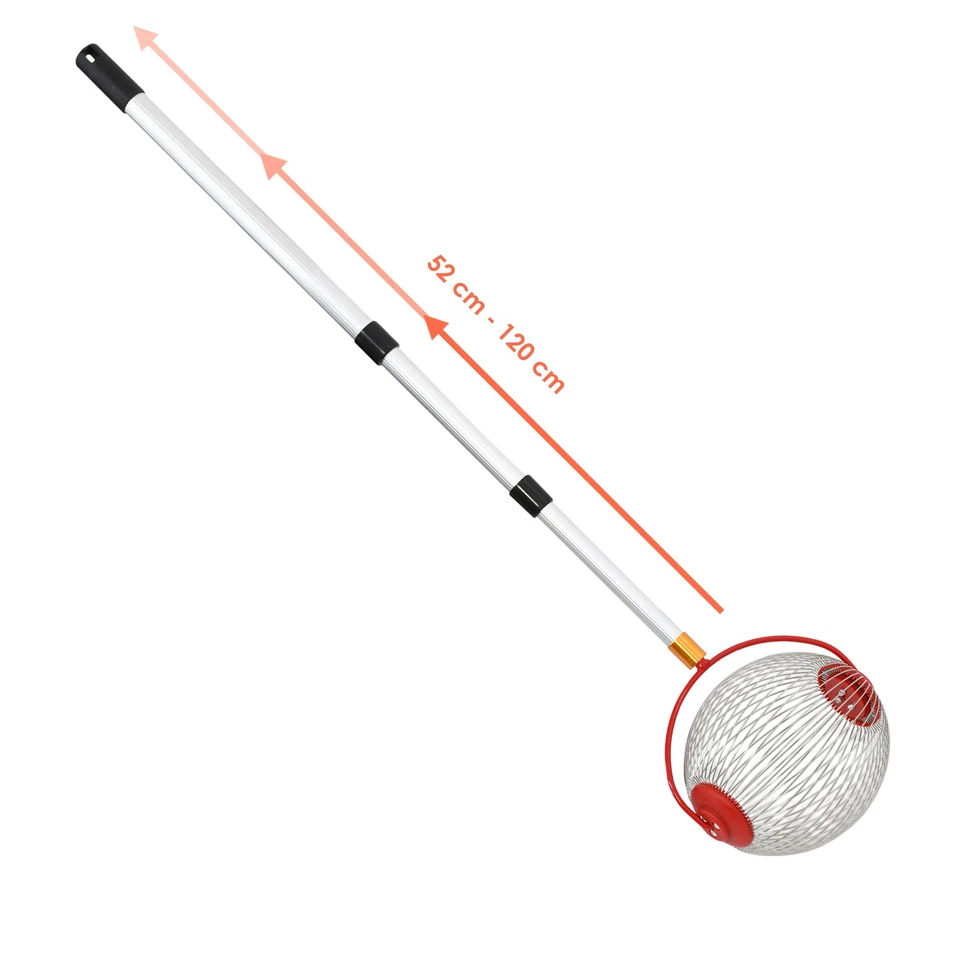 Roll Obst Sammler m. Teleskopstiel - bis 120cm - Apfel Birne Frucht Ernte Helfer - Bild 2 von 4