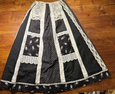 Vtg 1970s Carefree Fashions Scottsdale Western Prairie Patchwork Maxi Skirt Med