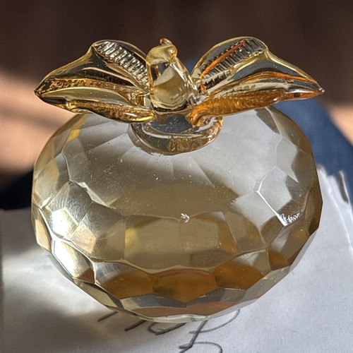 Vintage 24% Lead Crystal Gold Colored Apple/Peach SMALL - 第 4/5 張圖片