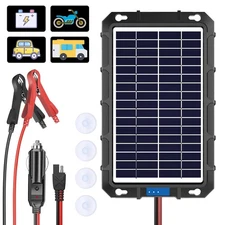 15W Solar Panel  Trickle Charger Battery Charger Kit Maintainer Boat RV Car