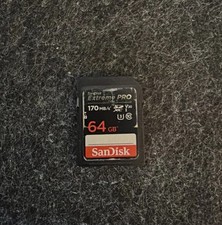 Sandisk Extreme Pro SDXC Memory Card 64GB 170 MB/s V30