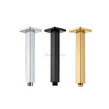 Square Ceiling Mount Shower Arm Extension Chrome Rainfall Bathroom Fixture Solid