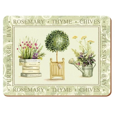4er Set Tischsets, Platzsets TOPIARY KRÄUTER Kork 40x29cm Creative Tops - Bild 1 von 3
