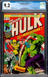 1974 Incredible Hulk #181 Marvel Comics 1st Full Appearance Wolverine CGC 9.2