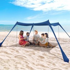 Botindo Family Beach Tent Pop Up 10  x10  Sun Shade Canopy Navy 4 Poles  Bag NEW