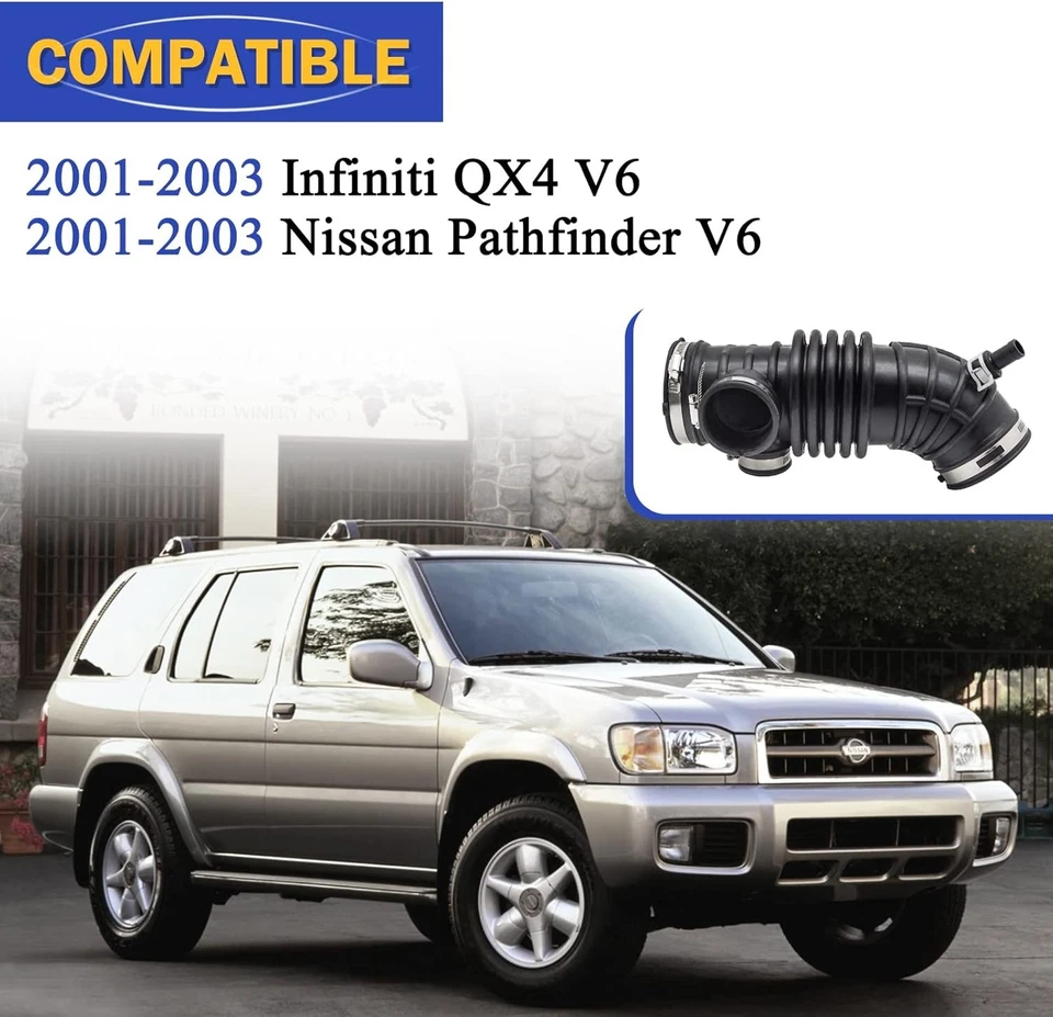 Air Cleaner Intake Hose Tube with Clamps for 2001-2003 Infiniti QX4...  - Image 2 of 4