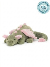 Jellycat Malachy Dragon large 50 cm with Dust Bags And Tags Brand New