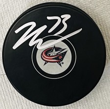 JET GREAVES AUTOGRAPH SIGNED COLUMBUS BLUE JACKETS NHL HOCKEY PUCK GOALIE AUTO